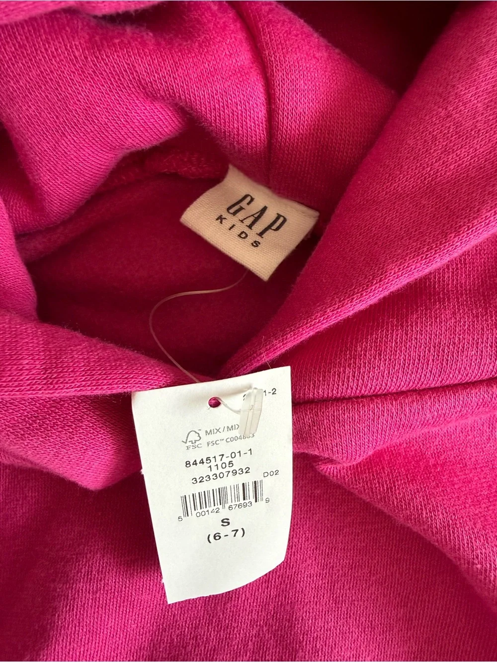 GAP Kids VintageSoft Mixed Media Hoodie Pink Size Small NWT